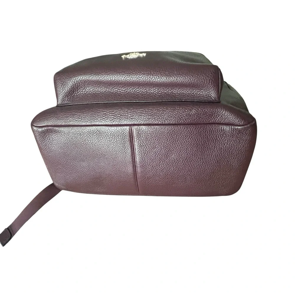 Coach Oxblood Burgundy Pebble Leather Nylon Backpack Travel Daypack 14